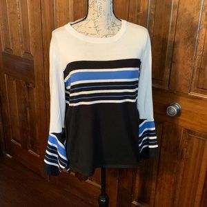 Melissa Paige crew neck sweater with beautiful sleeve detail